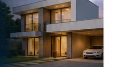 Casa contemporânea representando uma obra com infraestrutura elétrica planejada